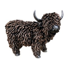 Highland Cow Ornament  Rustic Bronze Decorative Sculpture Size: large Resin