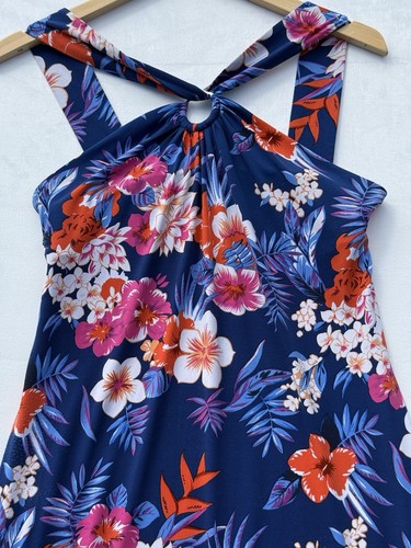 Maxi abito Tommy Bahama floreale Halter senza maniche stampa tropicale piccolo