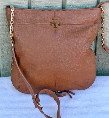 Tory Burch Schultertasche Ivy Leder wandelbar camel erweiterbar Crossbody - Bild 1 von 16