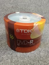 TDK DVD-R 50 Pack 1-16x 4.7GB Recordable Discs Spindle Orange Pack New Sealed