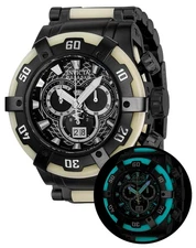 Invicta Reserve Hyperion Mens 53mm LARGE Luminous Black Swiss Chrono Watch 37335