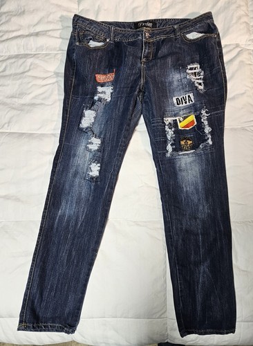 Beyonce House Of Dereon Size 20W Denim Jeans Distressed - Picture 1 of 9