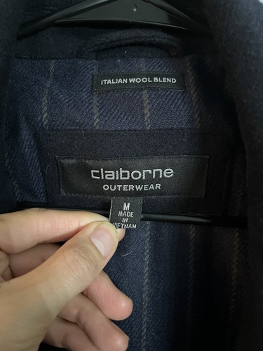 NWT Men's Liz Claiborne Outerwear Italian Blend Double Breasted Peacoat Sz M - Picture 2 of 11