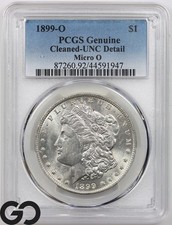 1899-O Micro-o, Morgan Silver Dollar Coin, PCGS Genuine Unc Details, RARE!