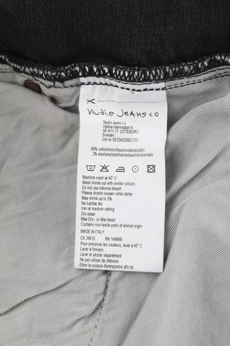 NUDIE JEANS Skinny Lin Herren Jeans W30/L32 gebraucht schwarz Organic Washed Zip Fly * - Bild 7 von 9