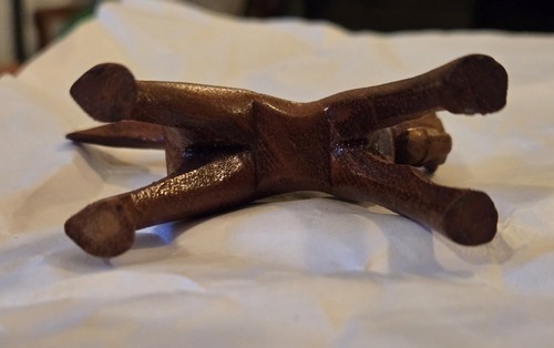 De colección 3.0" Madera Tallada Burro Burro Mula Estatuilla 3D Arte Popular Miniatura Estante Sentarse - Imagen 7 de 8