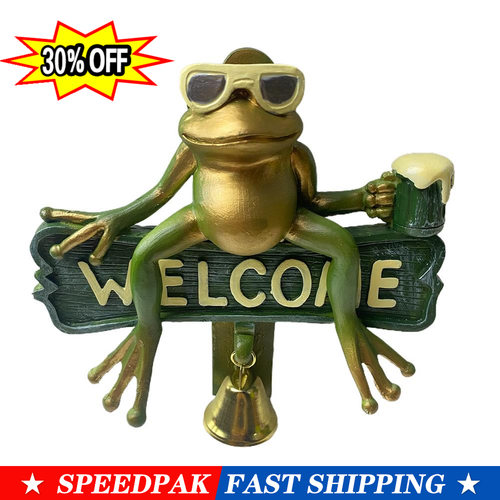 Funny Frog Drinking Beer Bell / Welcome Entry Door Bell Decor - Picture 2 of 11