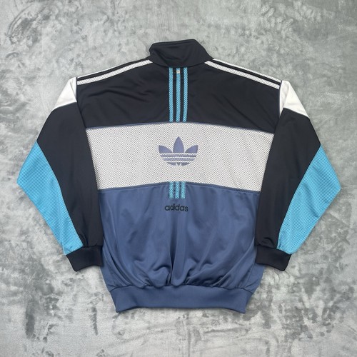 Adidas Originals Track Jacket Men’s Large Blue Black White Trefoil Retro - Picture 2 of 10