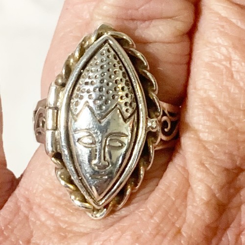 Vintage Indianer Ring Sterlingsilber Giftpille Geheimfach Gr. 8 - Bild 5 von 7