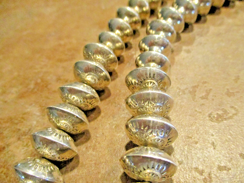 23" VERFÜHRERISCHE Vintage Navajo abgestuft Sterling gestempelt Design UNTERTASSE Halskette - Bild 11 von 17
