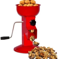 Hand Crank Walnut Cracker Adjustable Nut Cracking Machine Steel Red Tool