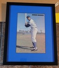 New ListingErnie Banks Chicago Cubs Autographed Framed Magazine Page Photograph 512 Hrs