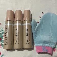 3~Bali Body Self Tanning Mousse Dark Streak Free NEW Sealed6.7oz Plus Mitt SALE!