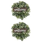  2 stücke tür hängende kranz dekorative girlande simulation eucalyptus kranz