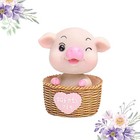 Pig Car Ornament Adorable Head Shaking Pig Ornament Resin Craft (Pink)