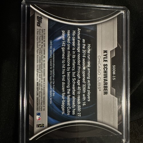 Topps Kyle Schwarber Chicago Cubs Commemorative 500 Home Run Futures Card 43/50 - Picture 2 of 2