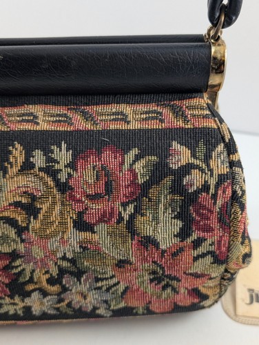 Vintage 50er Jahre Julius Resnick Gobelin Tasche Rahmen Handtasche Original Etikett - Bild 7 von 19