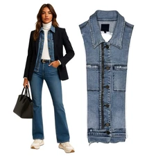 Denim Dickey Compatible with VERONICA BEARD Blazer Jacket Accessory Sz 00-14