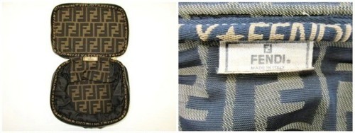 Auténtico bolso de tocador plegable FENDI Zucca 26554 de lona de cuero marrón con cremallera - Imagen 5 de 9