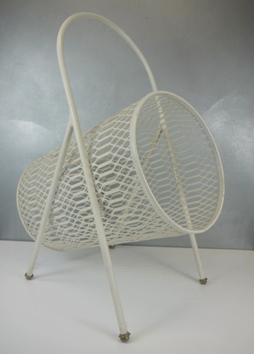 VTG Mategot ERA Expanded Metal WIRE Hairpin WHITE Cylindrical French MoD RACK - Picture 4 of 14