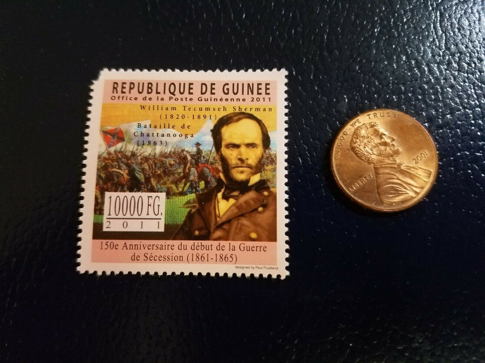 William Tecumseh Sherman Battle of Chattanooga Republique De Guinee 2011 Stamp