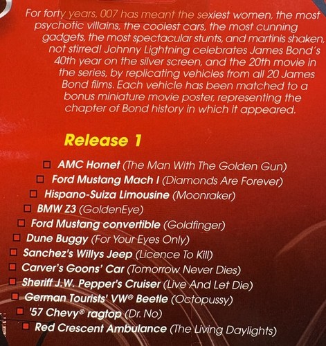 2002 Johnny Lightning 007 40th Anniversery Live and Let Die Sargent Peppers NEW - Picture 2 of 2