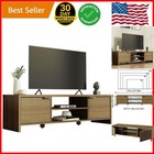 Stylish Wooden Tv Stand with Cabinet Storage & Cable Management for Living Rooms