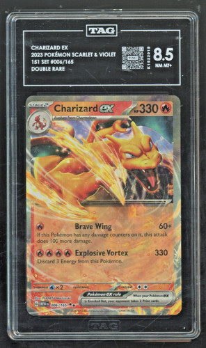 Charizard ex graded TAG 8.5 for sale on eBay
