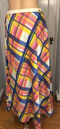 1970's Vintage Plaid Maxi Skirt Summit Boston Label EXCELLENT - Picture 9 of 10