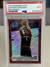 2020-21 Donruss Optic Anthony Edwards #151 Red Choice /88 (RC) PSA 9
