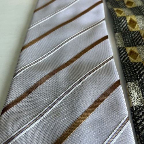 Ermenegildo Zegna LOT OF 2 Mens Neckties Ties Silk Repp Geometric Art To Wear - Picture 4 of 21