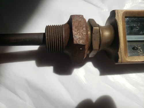 Antik Messing H&M Tycos Dampfthermometer Schiff Eisenbahn Maritim Steam Punk - Bild 4 von 9