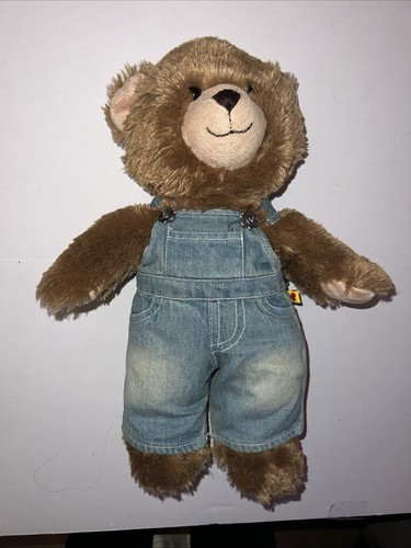 John Deere Overalls Logo Green Denim Brown Teddy Bear Build A Bear Plush Toy B6 - Picture 1 of 5