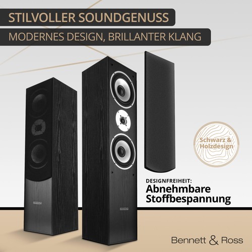 Paar 3-Wege HiFi Cinema Lautsprecher Boxen 700W Verstärker Bluetooth Kabel Set - Bild 8 von 12