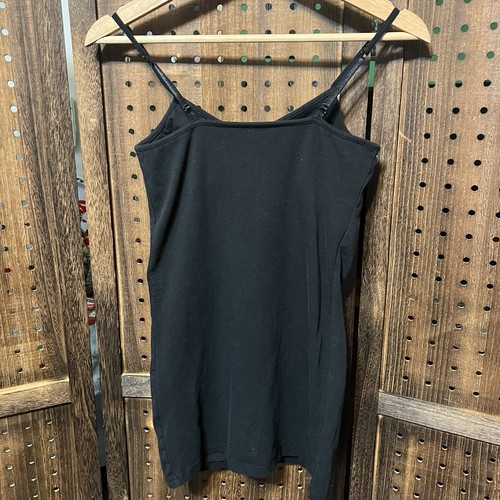 Y2K Longline Cami Größe Medium schwarz integrierter BH Lagenlook Emo Szene - Bild 4 von 8