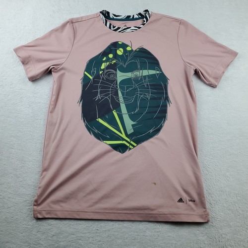 Adidas x Disney Youth 11-12Y The Lion King Simba Soccer Shirt Pink Green - Picture 3 of 18