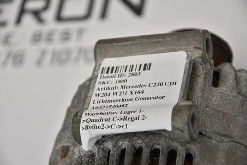 Mercedes C E CLS CLK 280 320 CDI W203 W211 W219 W209 Lichtmaschine A6421540402 - Picture 7 of 7