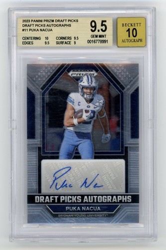 2023 Panini Prizm Draft Picks #DPA-PNU Puka Nacua Rookie Auto RC BGS 9,5/10 Rams