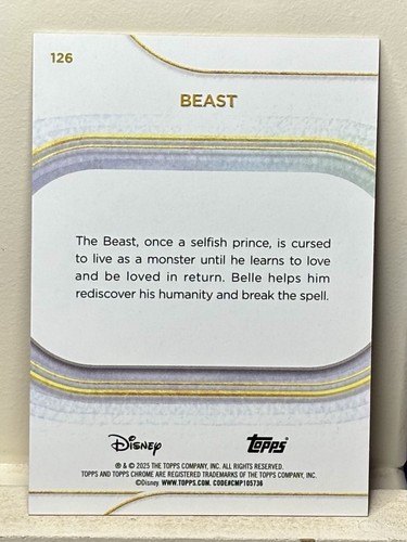 2025 Topps Chrome Disney Beast Gold Mini Diamond Refractor #10/50 #126 - Bild 2 von 4