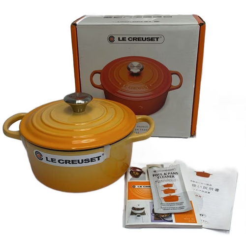 Le Creuset Signature Cocotte Ronde 18 cm 7" 2 qt smalto fiori d'arancio ghisa - Foto 1 di 2