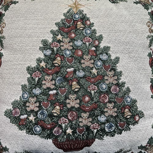 Vintage Wandteppich Weihnachtsbaum Teddybären Akzent Kissen klassische Weihnachtsdeko - Bild 6 von 6