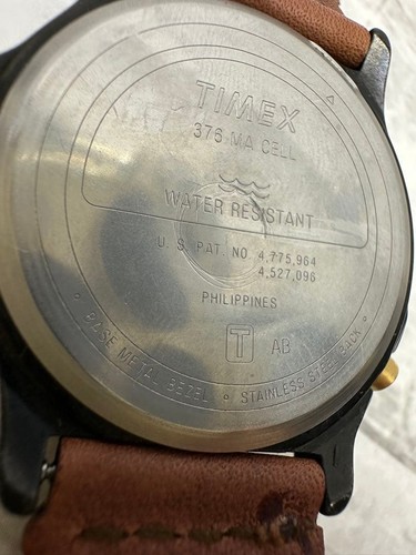 TIMEX INDIGLO Armbanduhr mit Kompass gold braun Lederband funktioniert gebraucht selten - Bild 5 von 12