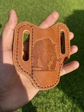 Genuine Leather Folding Knife Sheath Heavy Duty EDC Made In USA Panthe Gift Hunt