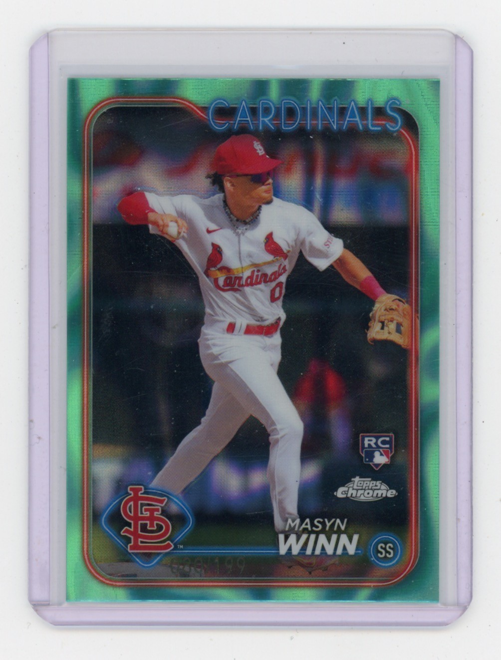 2024 Topps Chrome Masyn Winn #189 Aqua Raywave RC Refractor /199