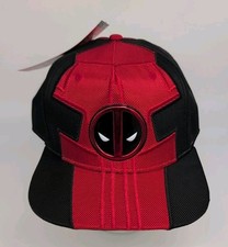 Marvel Comics Deadpool Bioworld Snapback Adjustable Baseball Cap Black Red NWT
