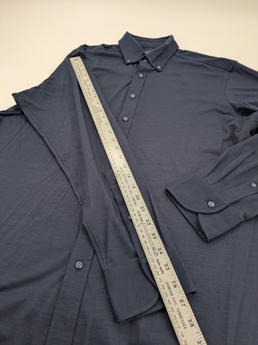 Proper Cloth 100% Merinowolle Luxus Handarbeit Hemd Navy 17,5 - Bild 3 von 8