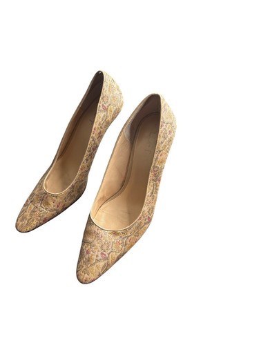 Y2K Ann Taylor LOFT Women's Nude Brocade Pointed Toe Pumps Size 8 - Picture 3 of 9