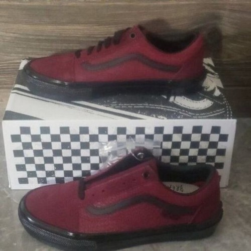 New Vans Old Skool Breana Geering Skate Red Suede Sneakers Size 6 Mens Goth Punk