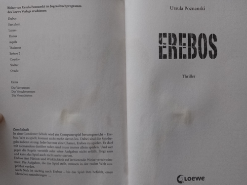 Erebos von Poznanski, Ursula | Buch | Zustand akzeptabel - Bild 4 von 4