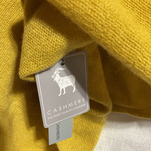 IN CASHMERE Chartreuse Drapierter Pullover Poncho Kaschmir One Size Brandneu - Bild 8 von 10